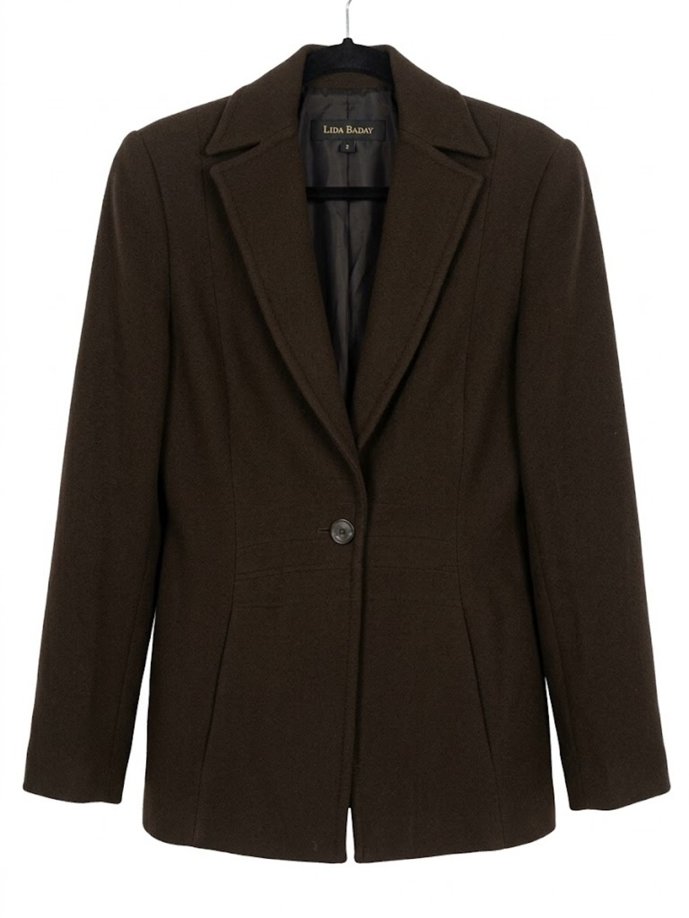 Lida Baday Chocolate Brown Wool Blazee size 8